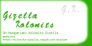 gizella kolonits business card